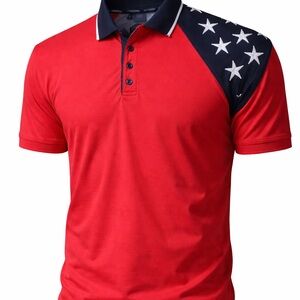 Rock Point Freedom American flag polo shirt in red large men’s